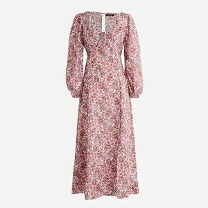 Sweetheart long-sleeve midi dress in fête floral